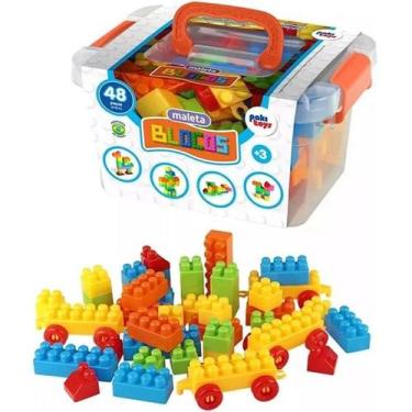 Imagem de Blocos de Montar 48 Peças com Maleta Brinquedo Paki TOYS