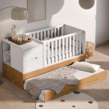 Imagem de Berço Americano Multifuncional Formare cor Branco Soft e Freijó - Mati