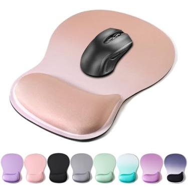 Imagem de Mouse pad suporte de pulso, mousepad ergonômico com almofada de descanso de pulso de espuma de memória, base de borracha antiderrapante para jogos para alívio da dor e digitação fácil, laptop de