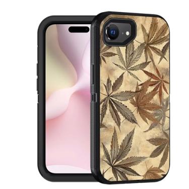 Imagem de FQTBCEARI Projetada para iPhone 16e, capa protetora de 3 camadas à prova de choque para iPhone 16e 2025 6,1 polegadas, folha de maconha