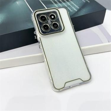 Imagem de Capa de silicone transparente com glitter luminoso neon para Xiaomi 14 13 Pro 14Pro 13Pro, proteção de câmera, capa traseira macia à prova de choque, preta, para Xiaomi 13