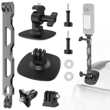 Imagem de Suporte de capacete adesivo flexível com braço de extensão para câmeras de ação Insta360 X3 X4 e GoPro 13/12/11/10/9/8/7 acessórios de montagem para snowboard surf