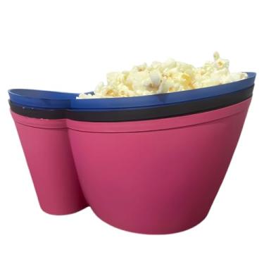Imagem de Kit 10 baldes de pipoca plástico coloridos com porta copo cores Sortidas cinema