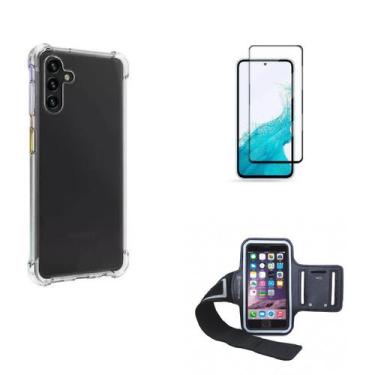 Imagem de Kit Braçadeira Samsung Galaxy A54 5G + Película De Vidro 3D + Capa
