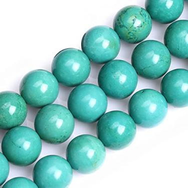 Imagem de GEM-Inside 16 mm Pedra preciosa natural tingida turquesa antiga contas soltas poder de energia contas redondas para fabricação de joias, 38 cm