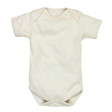 Imagem de Body para Bebê Manga Curta em Suedine Básico Bege - Era Uma Vez, Bege,