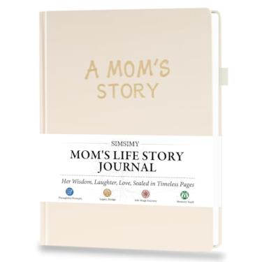 Imagem de SIMSIMY Diário de histórias da vida da mãe, capa dura, diário guiado com perguntas rápidas, presente de livro de relíquia de memória da mãe para o dia das mães, aniversário, Natal da filha e do filho