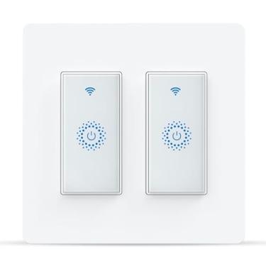 Imagem de Milfra Interruptor Inteligente, Interruptor De Toque De Luz Inteligente 2 Gangues, Interruptores De Luz Wifi Inteligentes Duplos, Interruptor Inteligente 2 Gangues Compatível Com Alexa E Google Home