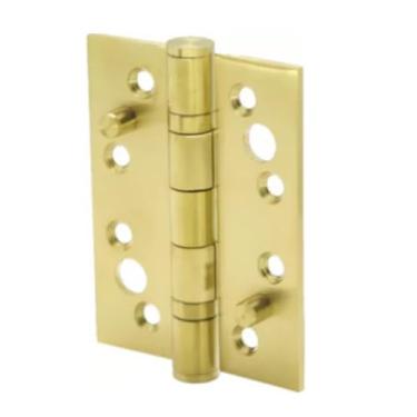 Imagem de Dobradiça 4x3 Inox Dourado Gold Escado Portas Pino Segurança Reforçada