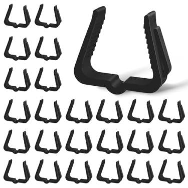 Imagem de Hamminy Grampos Para Pendurar Luzes De Natal, Tábuas Fáscia, Corrimão Deck 1 5/8", Ganchos Plástico Festas, Áreas Externas, Internas, Telhado, Calha, Cerca, Beiral (Preto, 200 Peças)