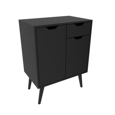 Imagem de Gabinete para Banheiro com 2 Portas e 1 Gaveta BN3637 Preto - Tecno