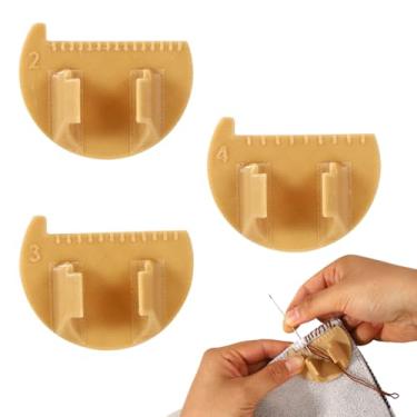 Imagem de 3un Medidores Costura Borda, Medidores Costura Plástico Premium 2/3/4mm Ferramentas Medição Ajuda Faça Você Mesmo para Principiantes e Profissionais (Castanho)