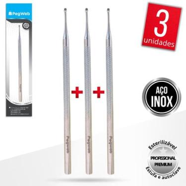 Imagem de Kit 3 Bisturi Cureta 261 Removedor Cutícula Unha Manicure Pegweb, Prat