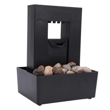 Imagem de WALFRONT Luzes LEDs Dentro da Fonte Gurgeln Tabela Compacta de água Top Cachoeira Brunnen Quarto do Escritório da Sala de Estudo Design USB Silica (plástico)