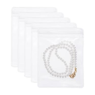 Imagem de PATIKIL Sacos plásticos pequenos para joias 7 x 9,9 cm, 100 peças reutilizáveis, com fecho de zíper, bolsa de embalagem de PVC transparente para anéis, brincos, pulseiras, miçangas