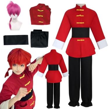 Imagem de Puykzkuer Fantasia de cosplay Ranma 2/1 feminina Kung Fu conjunto completo de Halloween adulto