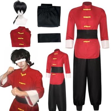 Imagem de Puykzkuer Ranma 2/1 cosplay fantasia masculina Kung Fu conjunto de Halloween completo adulto