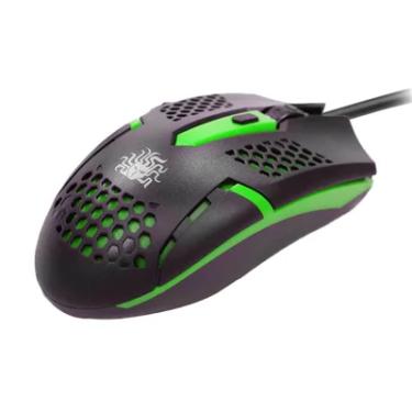 Imagem de Mouse 5+ Gamer Start 2.0, 1500 DPI, USB, Ergonômico, Preto e Verde - 015-0091
