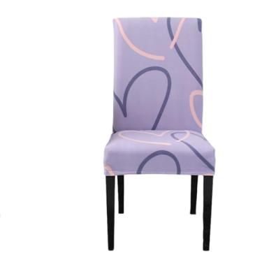 Imagem de Conjunto de capas para cadeiras ajustáveis, 1 peça, sala de jantar, elásticas, elastano, capas para assento, removível, encosto alto (tamanho universal, 1 peça, cor 5)