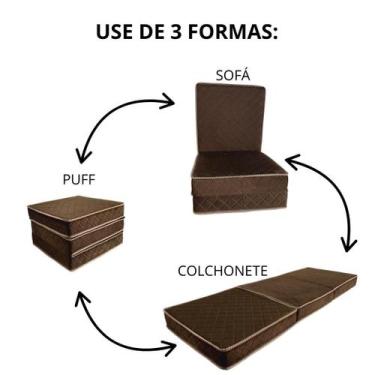 Imagem de Multiuso Colchão 3 em 1 Portátil Colchonete Macio Confortável - Puff -