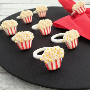 Imagem de Kit mesa posta Porta Guardanapo pipoca cinema biscuit 4 un - Criarte O