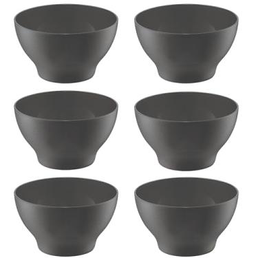Imagem de Kit 6 Cumbucas Tigela Bowl Sobremesas Cereal 500 ml Preto Plástico