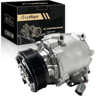 Imagem de Aspligo Compressor de ar condicionado AC serve para Honda Prelude Civic 1.7L 2.2L 1997-2001, para Acura EL 1.7L 2001, com embreagem A/C, compressor CA CO10541AC, substitui 38810P5M006, 38810PLC006