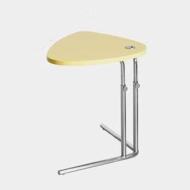 Imagem de Mesa de sala de estar pequena mesa lateral, mesa de canto para pequenos espaços ao ar livre, mesa de centro para sala de estar, quarto, varanda, escritório, altura ajustável, com pernas de aço