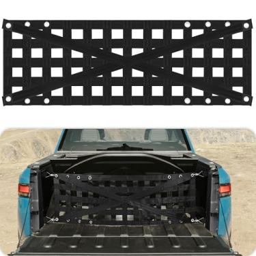 Imagem de Rede de porta traseira com tiras de fivela ajustáveis, rede de carga de porta traseira de 137 x 45 cm para caminhonete, perfeita para jipe, caminhonete, Chevrolet, Ford