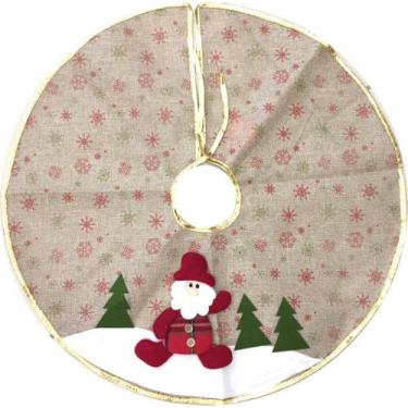 Imagem de Saia para Árvore de Natal Decorada Rústica Papai Noel 60cm - Master Ch