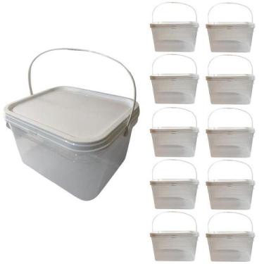 Imagem de Balde Para Eletricista 2.4 Litros Com Tampa-Kit 10 Pçs - Nastripack