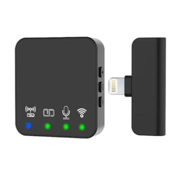 Imagem de Microfone de Lapela Wireless Compatível Com iPhone com Receptor Compatível Com entrada Lightning Compatível com iOS, Gravação Profissional, Compacto, Leve e Resistente