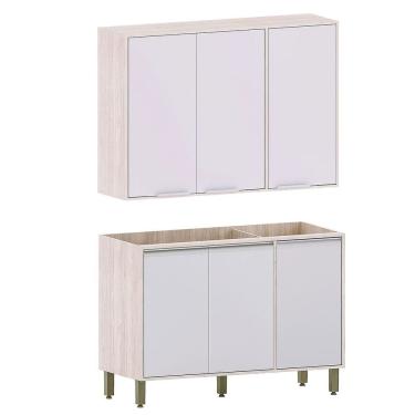 Imagem de Kit Armário Aéreo e Balcão para Pia 120 cm Atenas