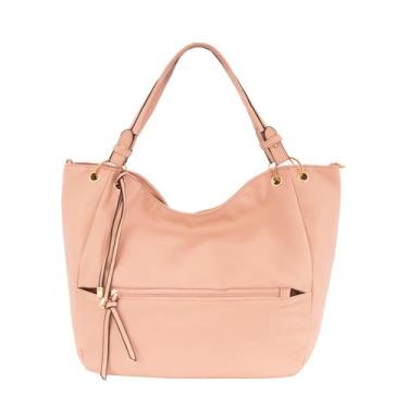 Imagem de Bolsa Feminina Grande Hobo material sintético Texturizado Zíper Fronta