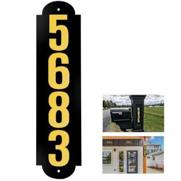 Imagem de Números de casa de metal personalizados para fora, placas de endereço de metal personalizadas placas de número de rua