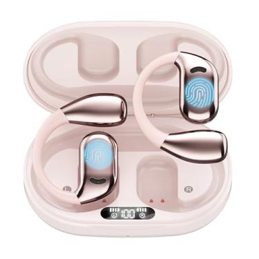 Imagem de Fones de ouvido para tradutor de idiomas AI, fones de ouvido de tradução 3 em 1 em tempo real OWS 144 idiomas e acentos, dispositivo de tradução para aprendizado de negócios, rosa elegante