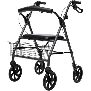 Imagem de Andador Rollator Pesado Com Assento, Andador Bariátrico Suporta Até 500 Lbs, Rodas Grandes - Auxílio De Mobilidade Para Adultos, Idosos, Idosos E Deficientes