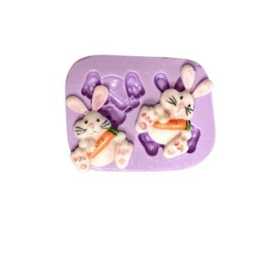 Imagem de F992 molde de silicone coelhos confeitaria biscuit - confeitaria dos m