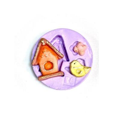 Imagem de F1177 molde de silicone casa passarinho confeitaria biscuit - confeita