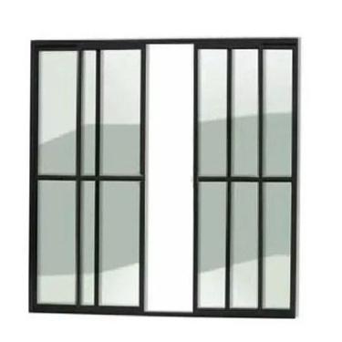 Imagem de Porta Sacada 4 Folhas Aluminio Preto C/Trinco 2,10x2,00