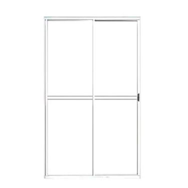 Imagem de Porta Sacada 2 Folhas Aluminio Branco C/Trinco 2,10x1,50
