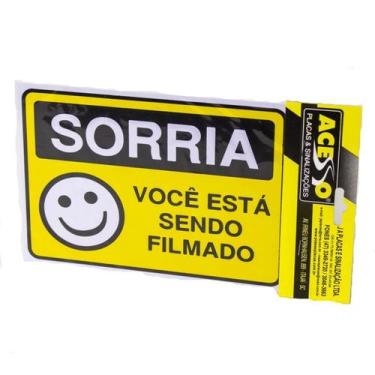 Imagem de Placa Sinalização "Sorria Você Está Sendo Filmado" 20x15cm - Nipo Cent
