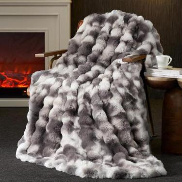 Imagem de Cobertor Amélie Home Faux Fur para sofá 150x200cm cinza