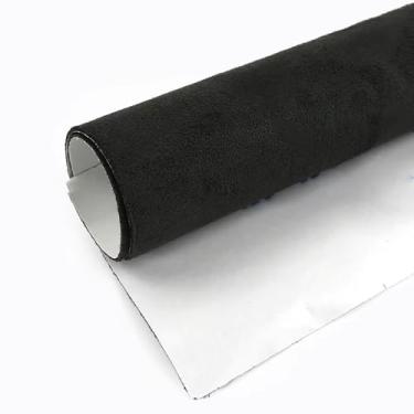 Imagem de Self-Adhesive Velvet Fabric (20x30cm, 1PC) – 0.8mm Thick Synthetic Suede for Car Roof Lining, DIY Projects, Durable(BlackSilvery)