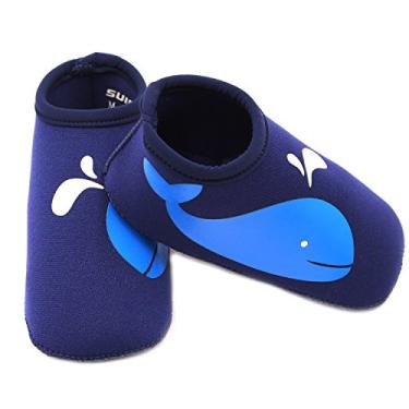 Imagem de SUIEK Sapatos aquáticos para natação para bebês meninos e meninas para piscina praia areia, Dark Blue, L (Sole length 5.9 inches, 24-36 Months)