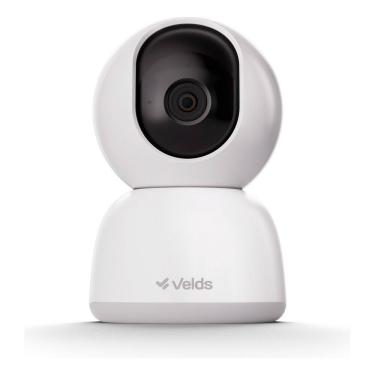 Imagem de Câmera De Segurança Inteligente 360° Velds, Wifi Full Hd C/ Visão Noturna E Rastreamento De Movimento, Branco