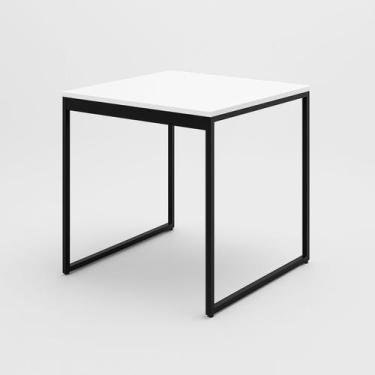 Imagem de Mesa de Jantar Quadrada Estilo Industrial 80x80cm para Cozinha Pequena