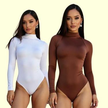 Imagem de Kit 2 Body Feminino Manga Longa Collant Bori Basico Inverno - Generica