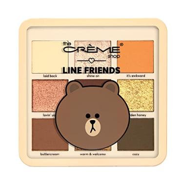Imagem de The Crème Shop | LINE FRIENDS - Paleta de sombras BROWN'S WARM & TOASTY | 9 tons dourados com vários acabamentos