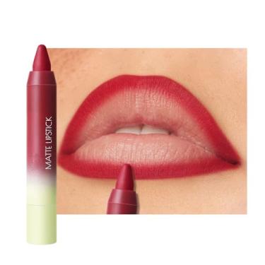 Imagem de JUAAZIN Lápis espesso, delineador labial fosco, lábios com contorno de alto pigmento, textura de veludo fosco não pegajoso, impermeável e à prova de manchas, pigmentado, adequado para todos os tons 04